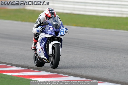 2010-06-26 Misano 0647 Rio - Supersport - Free Practice - Bastien Chesaux - Honda CBR600RR